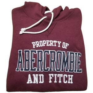 Abercrombie & Fitch dark red hoodie with logo